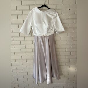 TS Couture White & Silver Women's Special Occasion Dress | Size 12